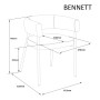 Стілець BENNETT горіх метал/коричневий