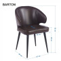Стілець BARTON чорний каркас з екошкіри