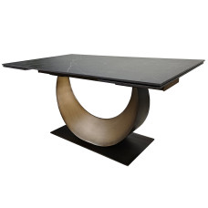 Стол AMELIA CERAMIC 160(240)*90 черный мат/бронзовый