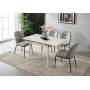 Стіл AVENTO CERAMIC 80(130)*80 білий/кашемір
