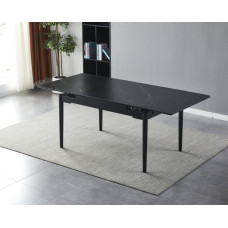 Стол BONN II CERAMIC 140(200)*90 черный мат/черный каркас