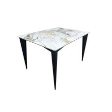Стол NORMAN CERAMIC 120*90 gold Phoenix глянець/чёрный каркас