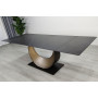 Стол AMELIA CERAMIC 160(240)*90 черный мат/бронзовый