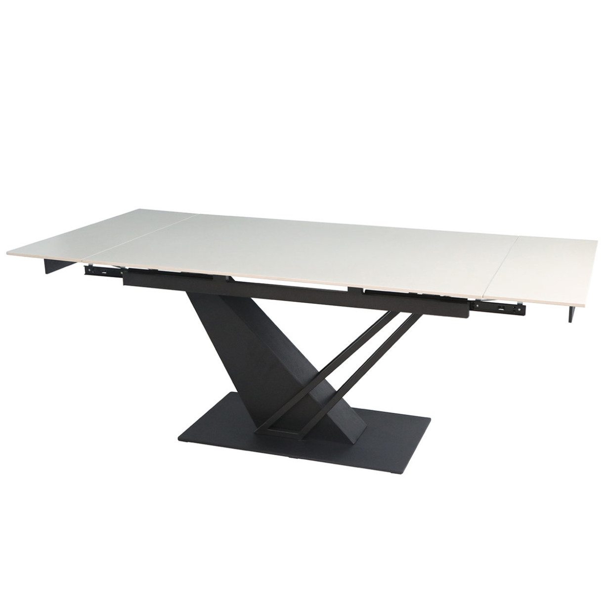 Стіл FERNANDO CERAMIC 140(200)*90 бежевий/чорний