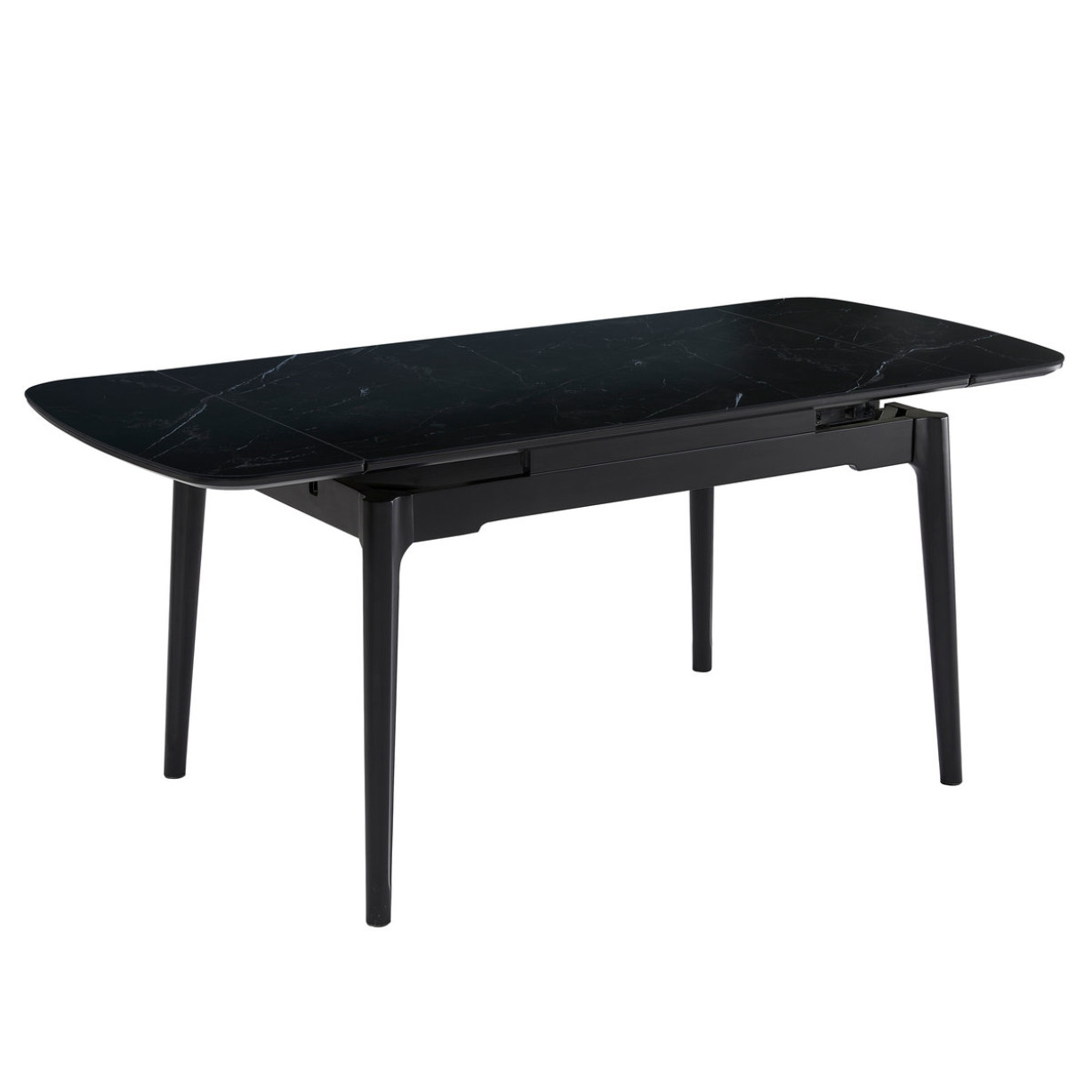 Стіл DUBLIN CERAMIC 120(180)*80 чорний мат/чорний каркас