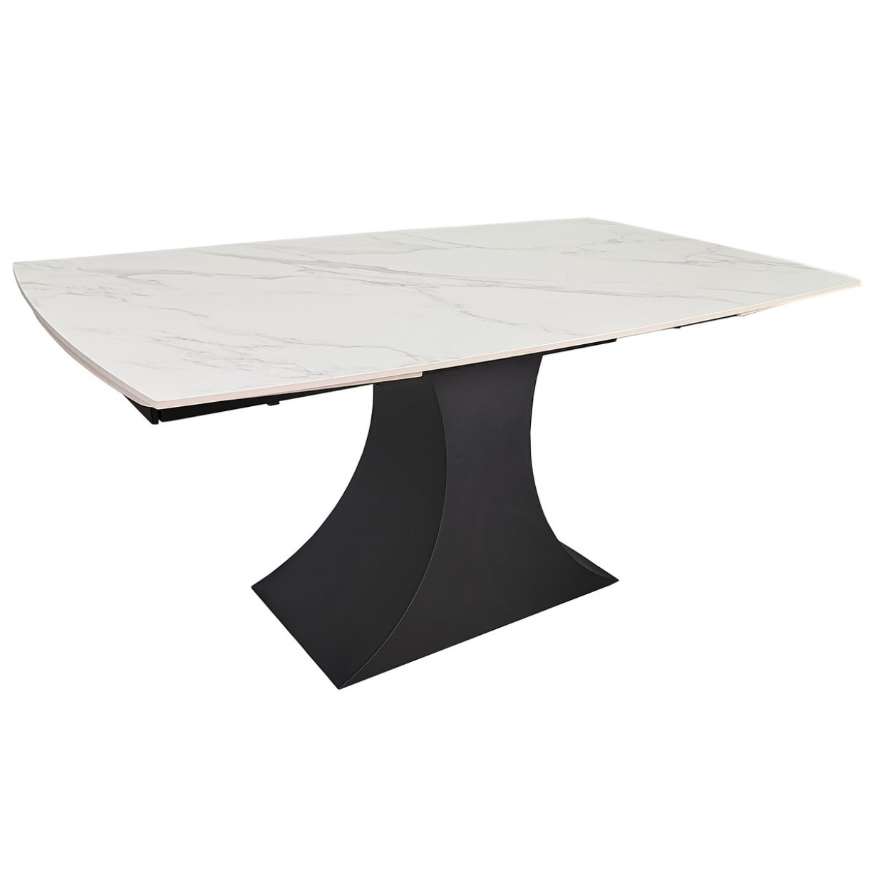 Стіл GILBERT CERAMIC 160(240)*90 білий мат/чорний