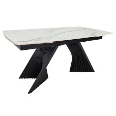 Стол EDMUND CERAMIC 160(240)*90 белый мат/черный