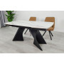 Стіл EDMUND CERAMIC 160(240)*90 білий мат/чорний