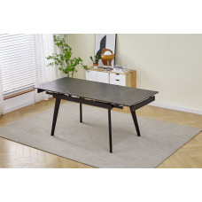 Стол OSLO CERAMIC 120(180)*80 черный мат/черный каркас