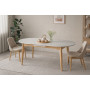 Стіл ALBERTO CERAMIC 160(200)*90 бежевий мат/дерево
