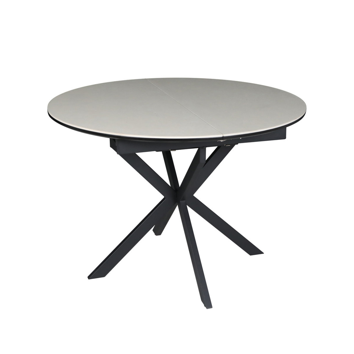 Стіл GENEWA CERAMIC 105(140)*105 стіл бежевий/чорний