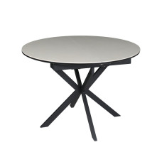 Стол GENEWA CERAMIC 105(140)*105 стол бежевый/черный