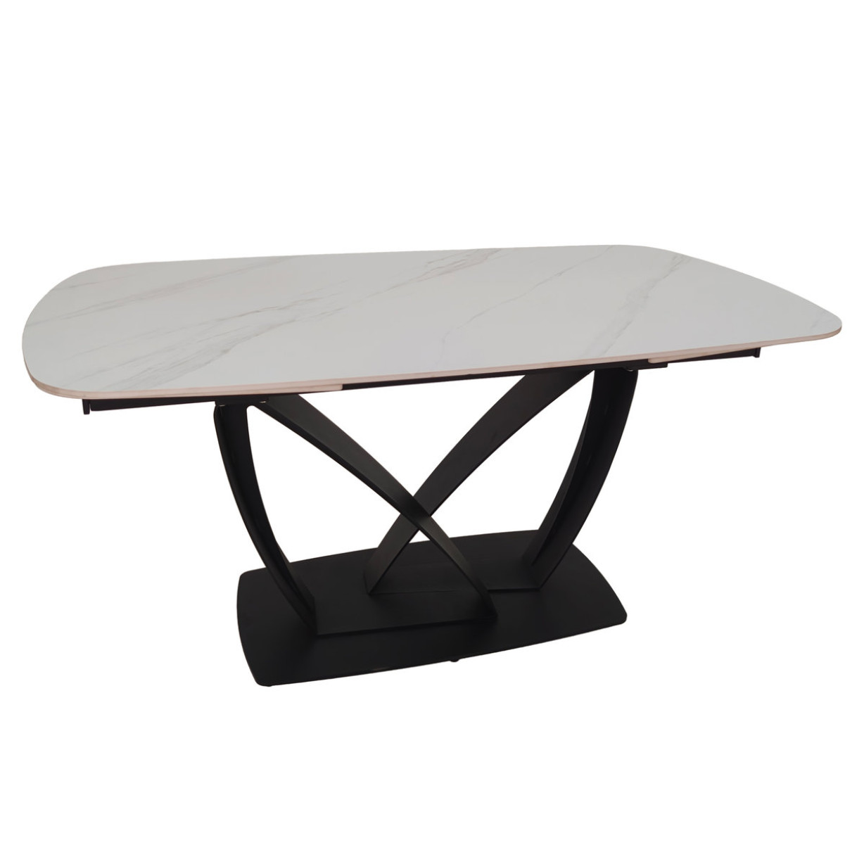Стіл TYLER CERAMIC 160(240)*90 білий мат/чорний
