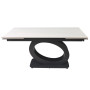 Стол OVIDIO CERAMIC 160(240)*90 белый дуб/черный каркас