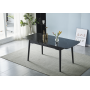 Обеденный стол BERLIN CERAMIC 140(180)*80 черный мат/черный каркас