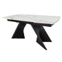 Стіл EDMUND CERAMIC 160(240)*90 білий мат/чорний