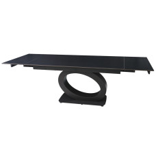 Стол OVIDIO CERAMIC 160(240)*90 черный мат/черный каркас