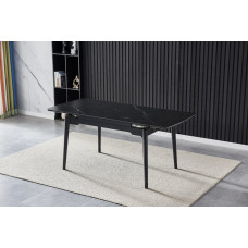 Стол BONN CERAMIC 130(180)*80 черный мат/черный каркас