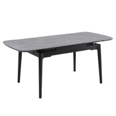Стол DUBLIN CERAMIC 120(180)*80 светло-серый/черный каркас