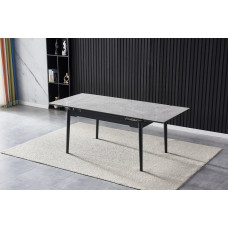 Стол BONN II CERAMIC 140(200)*90 серый глянец/черный каркас