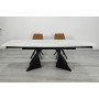 Стіл EDMUND CERAMIC 160(240)*90 білий мат/чорний