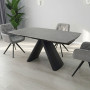Стіл GREYSON CERAMIC 160(240)*90 сірий мат/чорний