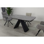 Стол GREYSON CERAMIC 160(240)*90 серый мат/черный