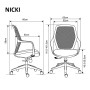 Крісло поворотне NICKI сіра тканина