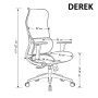 Крісло поворотне DEREK чорна екошкіра