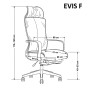 Крісло поворотне EVIS F сіра екошкіра