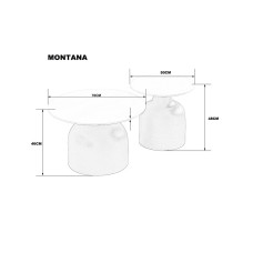 Журнальный столик MONTANA белый глянец/черный (к-кт)
