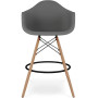 Стілець Тауер Вуд Eames барний високий темно-сірий
