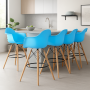 Стілець Тауер Вуд Eames барний високий блакитний