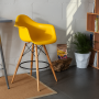 Стілець Тауер Вуд Eames барний високий жовтий