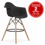 Стілець Тауер Вуд Eames барний високий чорний