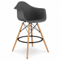 Стілець Тауер Вуд Eames барний високий темно-сірий