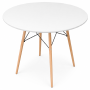 Стіл Тауер Вуд обідній круглий білий