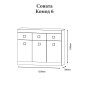 Великий комод Еверест на 3 ящика Соната-6 120х38х94 дуб крафт білий (DTM-2703)
