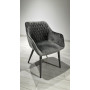 Стілець кухонний сірий тканина оксамит DAOSUN DC 9543