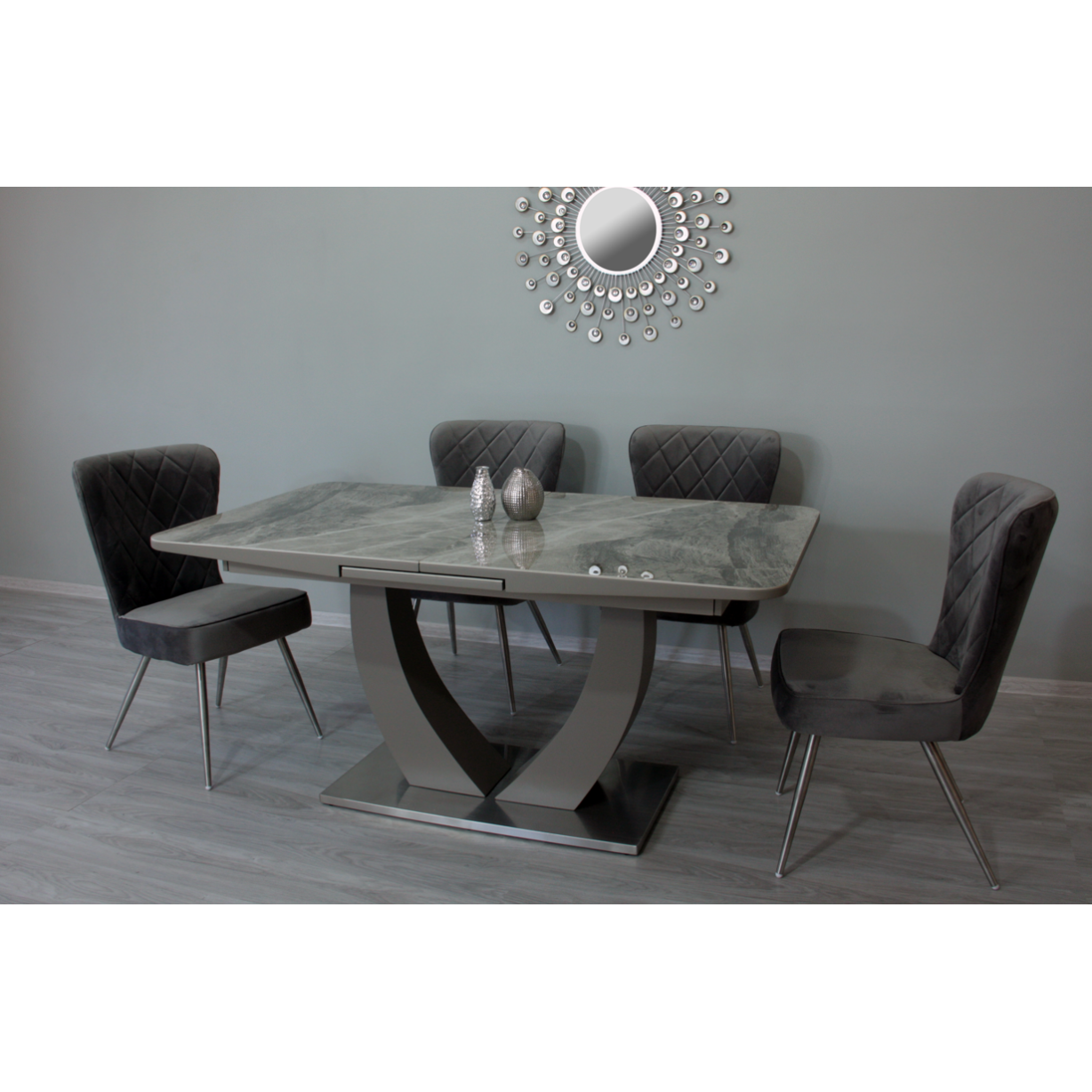 Стіл обідній Concord T-904 Grey gloss ceramic C20+L05 160*90