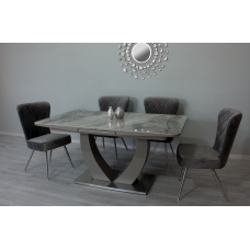 Стол обеденный Concord T-904 Grey gloss ceramic C20+L05 160*90